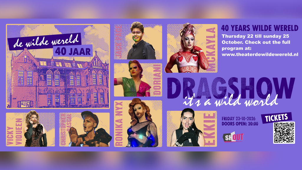 Dragshow tijdens jubileumweekend Theater de Wilde Wereld in Wageningen